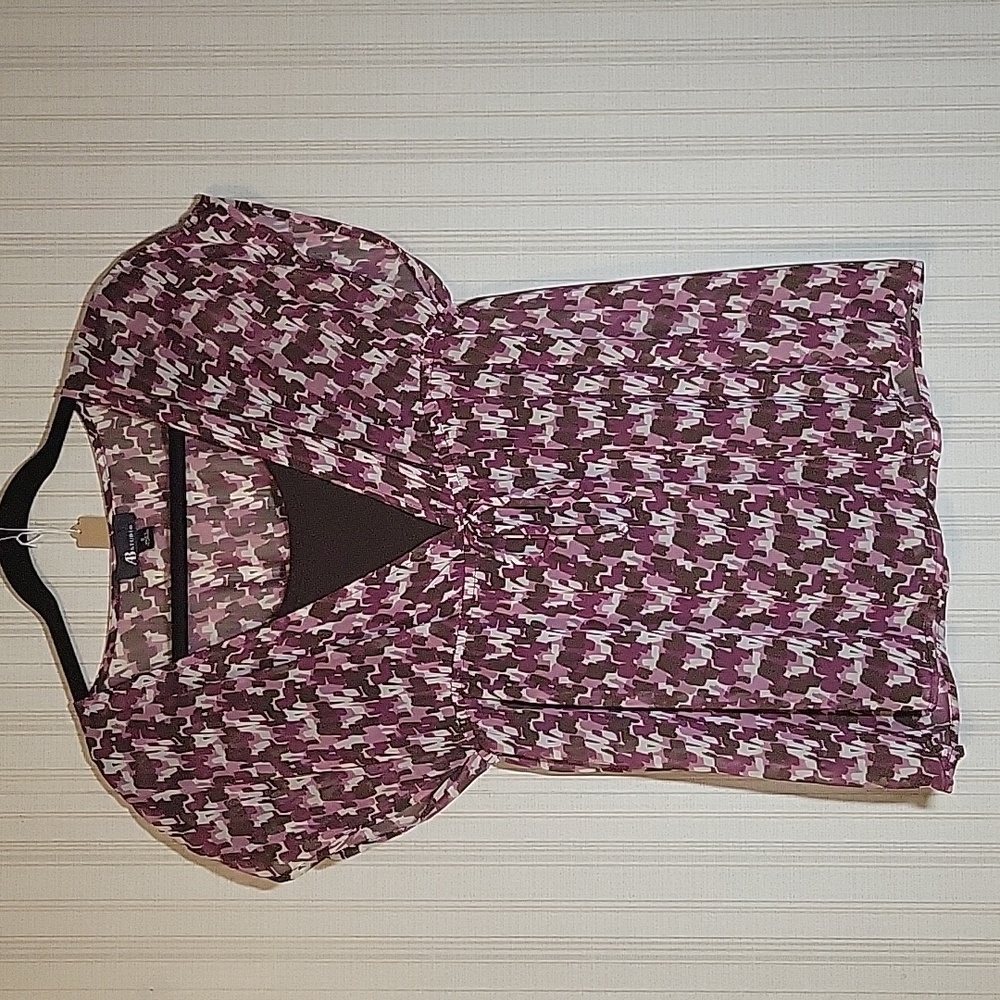 AB STUDIO BLOUSE BUILT IN TANK TOP SIZE SMALL
